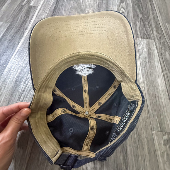 Legendary Black Oak Golf Course Hat Blue Pinstripe Cap Adjustable 100% Cotton - Picture 5 of 5